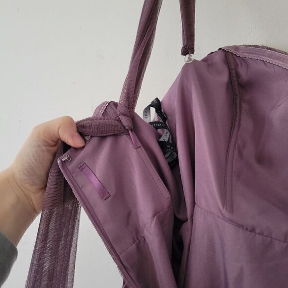 Jenny Yoo Collection Bridesmaid Dress Purple 6 Lace Tulle Adjustable - Picture 12 of 16